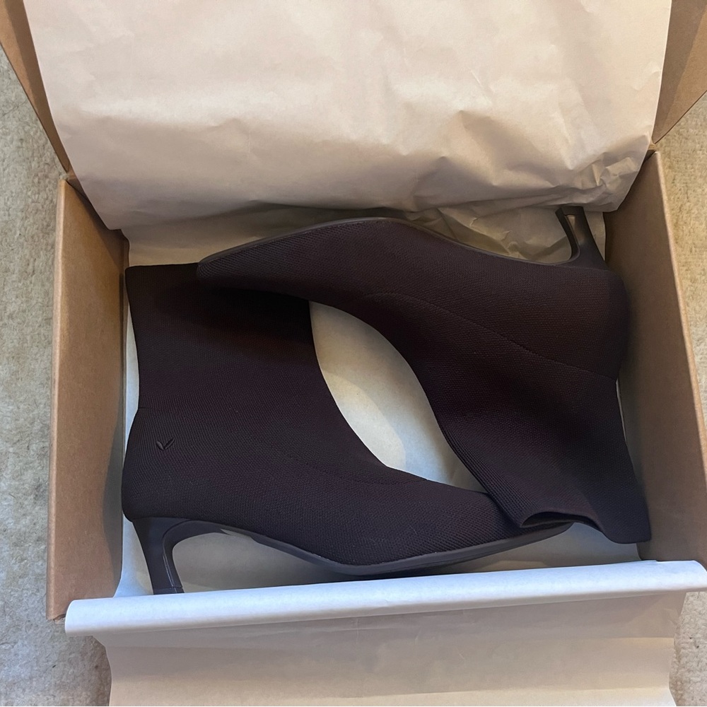 Vivaia Rita Detachable Mid Heel Ankle Boot Sz 10 Brown NWOT